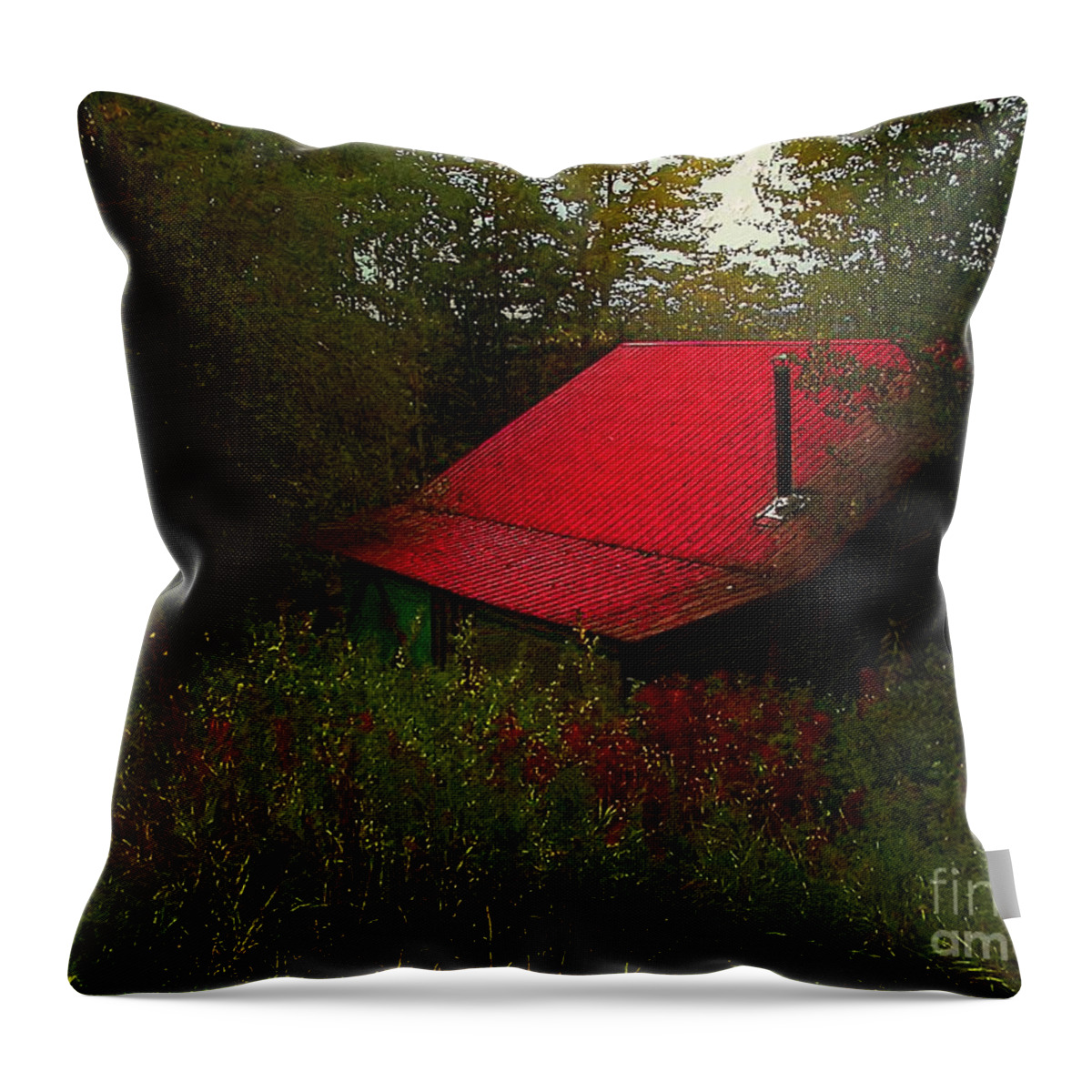 Americana Throw Pillow featuring the painting Sunrise in the Hollow by RC DeWinter