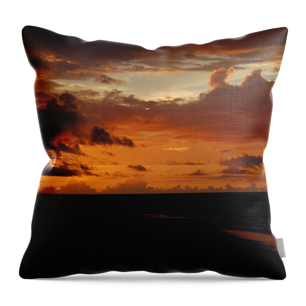 Beach Throw Pillow featuring the photograph Sunrise by Mim White