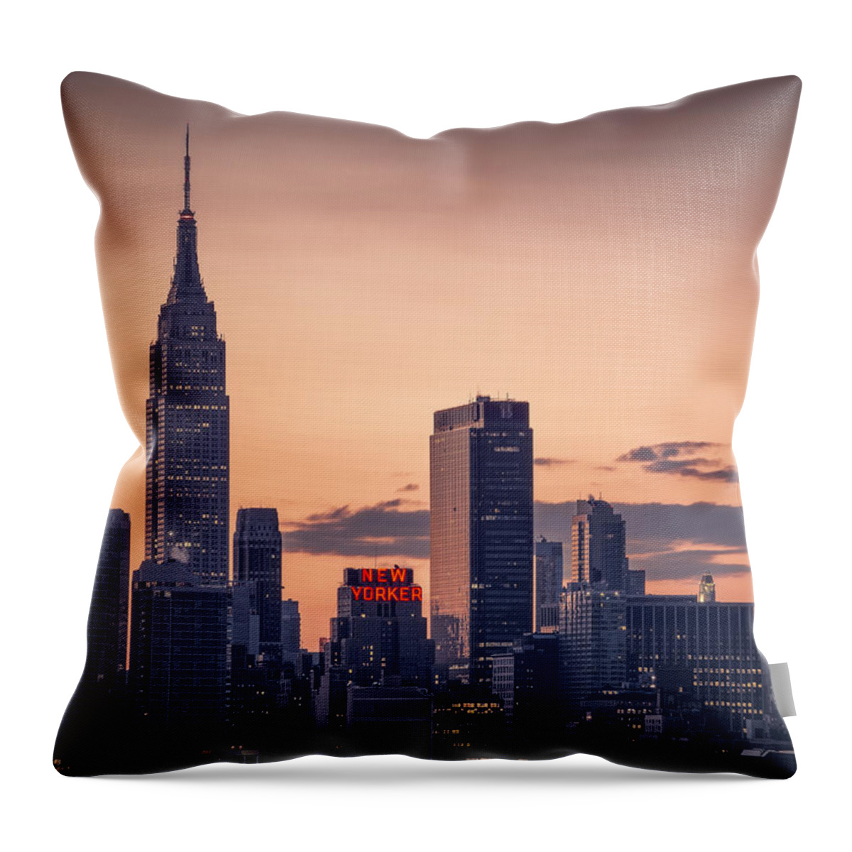 America Throw Pillow featuring the photograph Manhattan sunrise by Eduard Moldoveanu