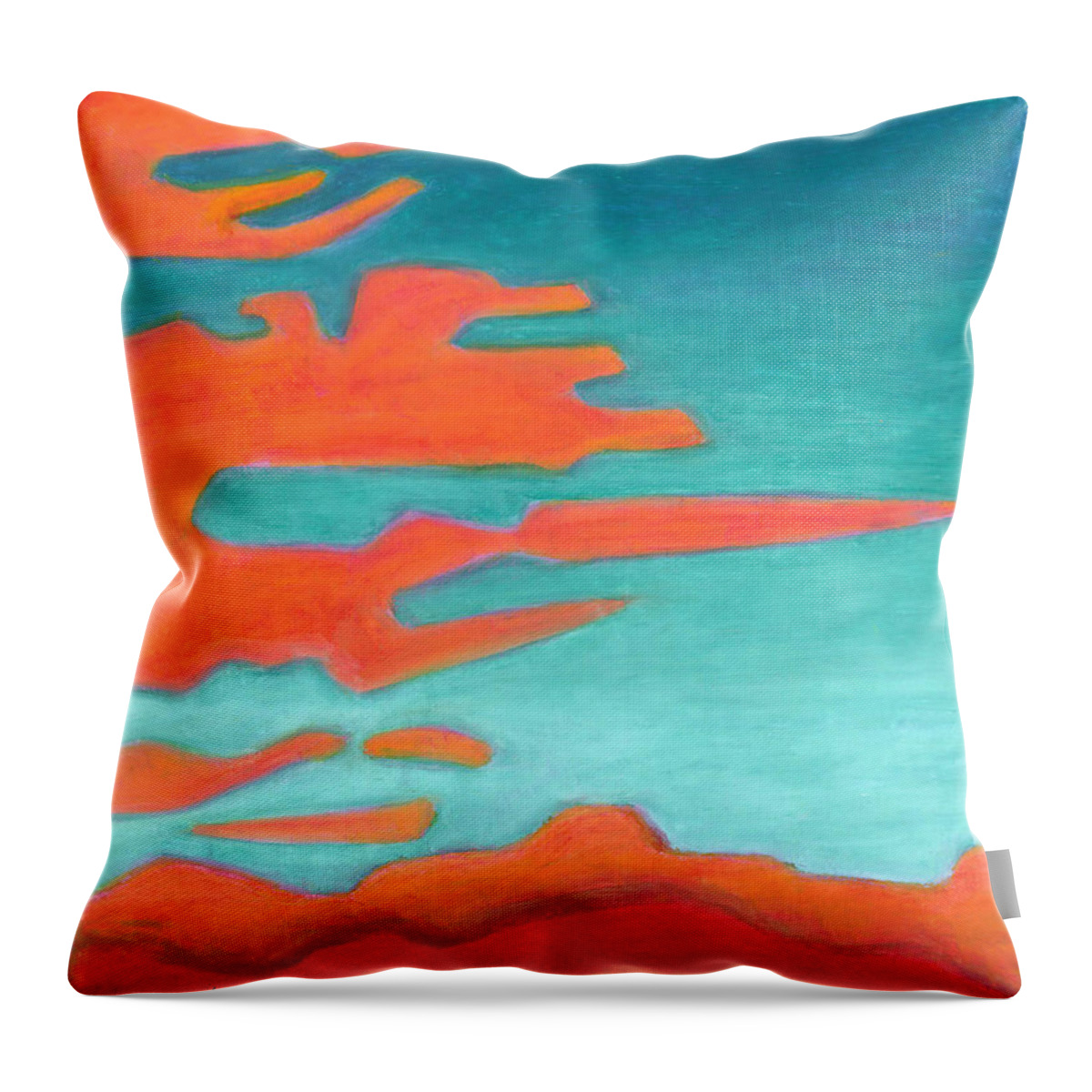 Landscape Throw Pillow featuring the painting Sunrise Pursuit by Carrie MaKenna