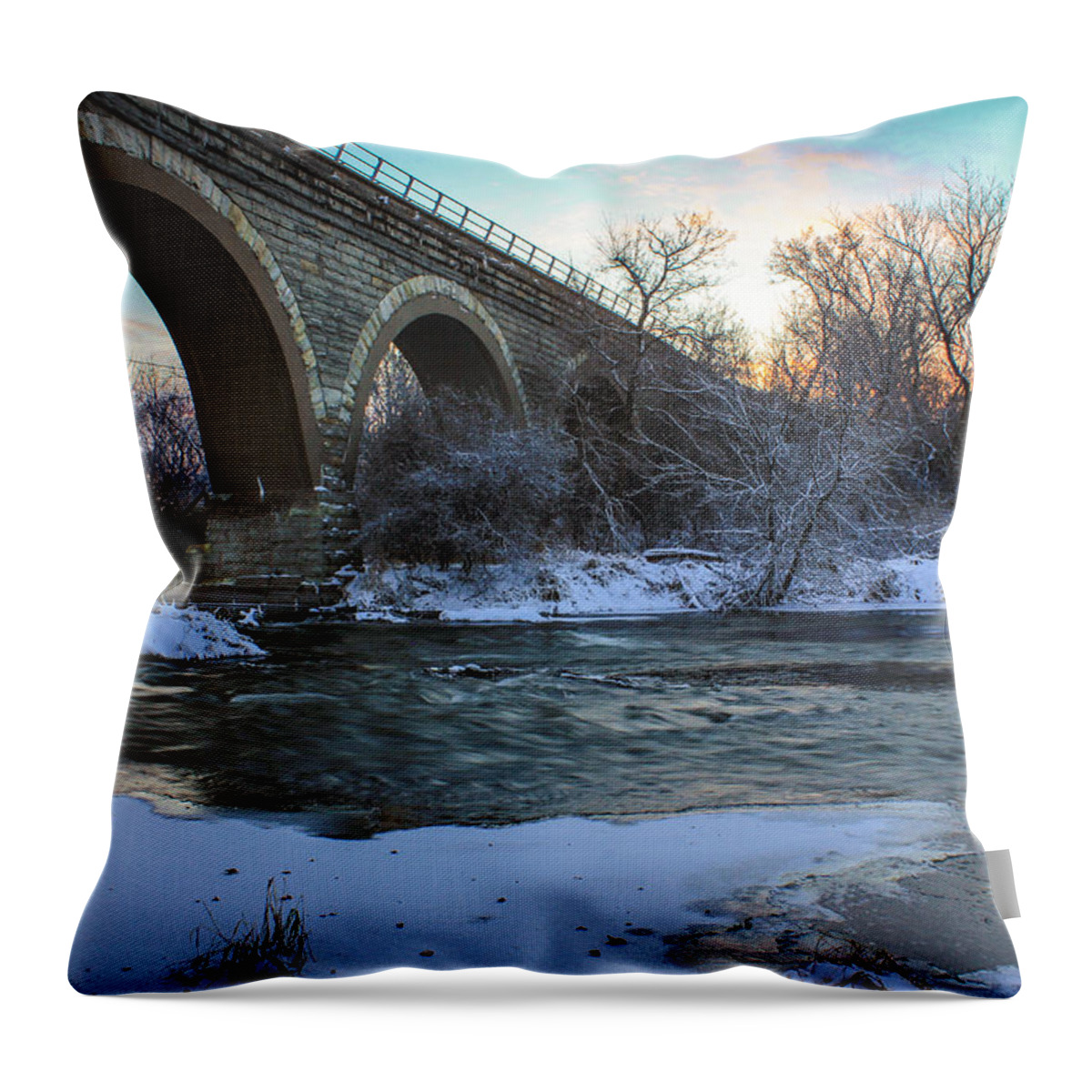 Tiffany Throw Pillow featuring the photograph Sunrise Under The Bridge by Viviana Nadowski