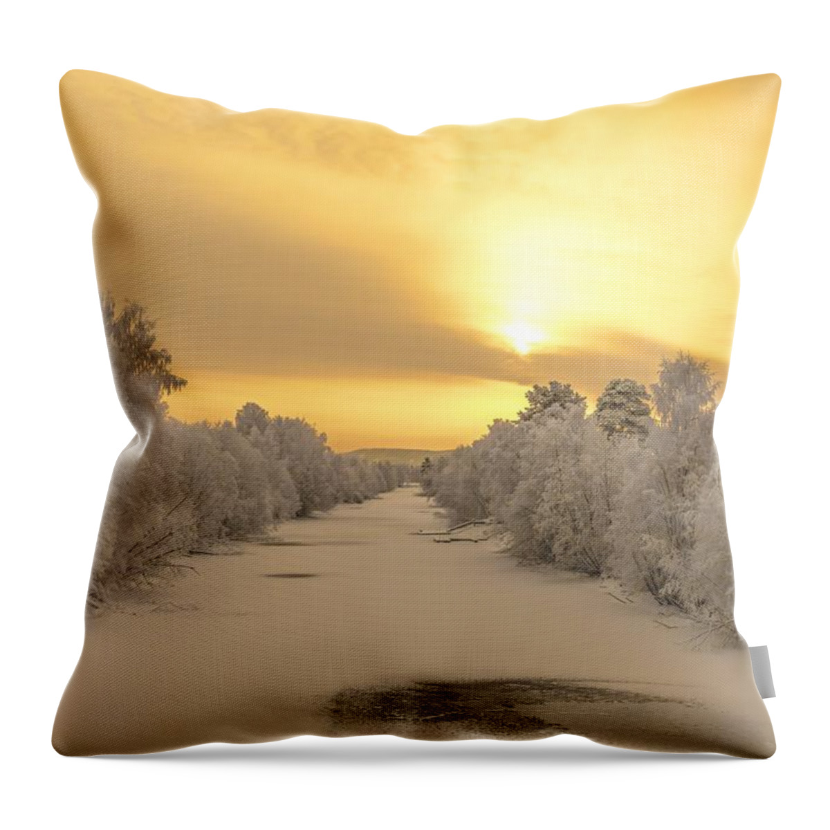Landscape Throw Pillow featuring the photograph Sunrise with joy by Rose-Maries Pictures
