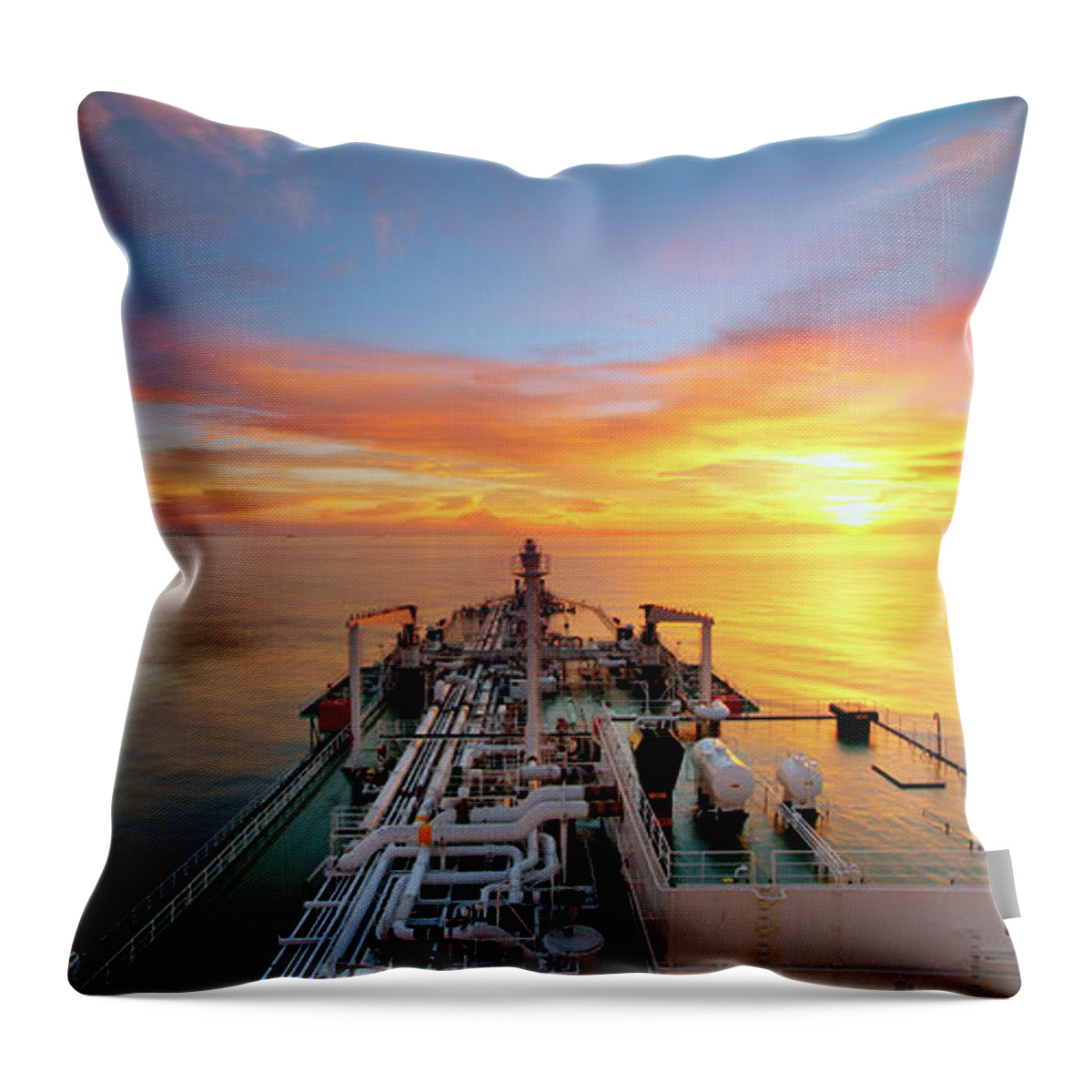 Tranquility Throw Pillow featuring the photograph Sunset At Bintulu, Sarawak by Mohd Jerald Pinto