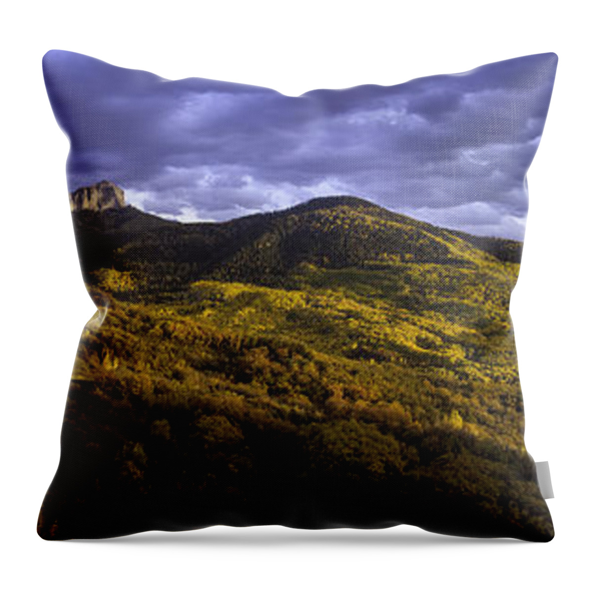 Courthouse Mountain Throw Pillow featuring the photograph Sunset at Courthouse Mountain by Kristal Kraft