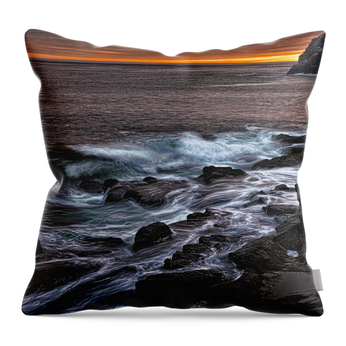 Sunset At Gullivers Hole Throw Pillow featuring the photograph Sunset at Gullivers Hole by Marty Saccone