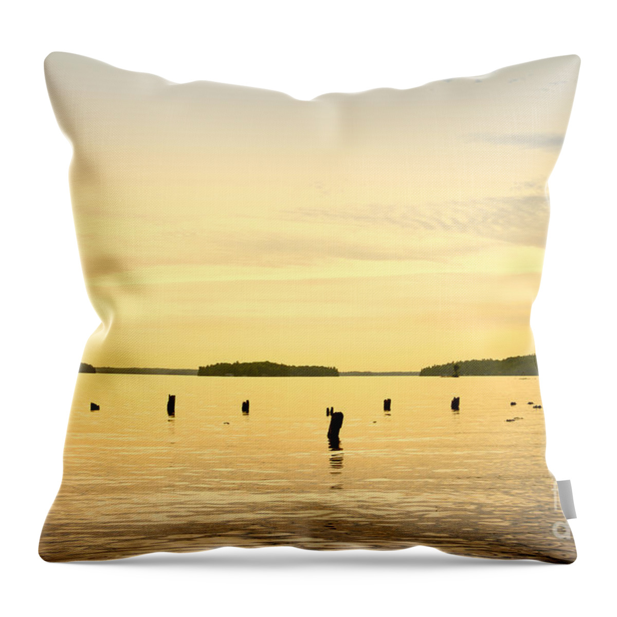 Lake Throw Pillow featuring the photograph Sunset at Lake Muskoka by Les Palenik