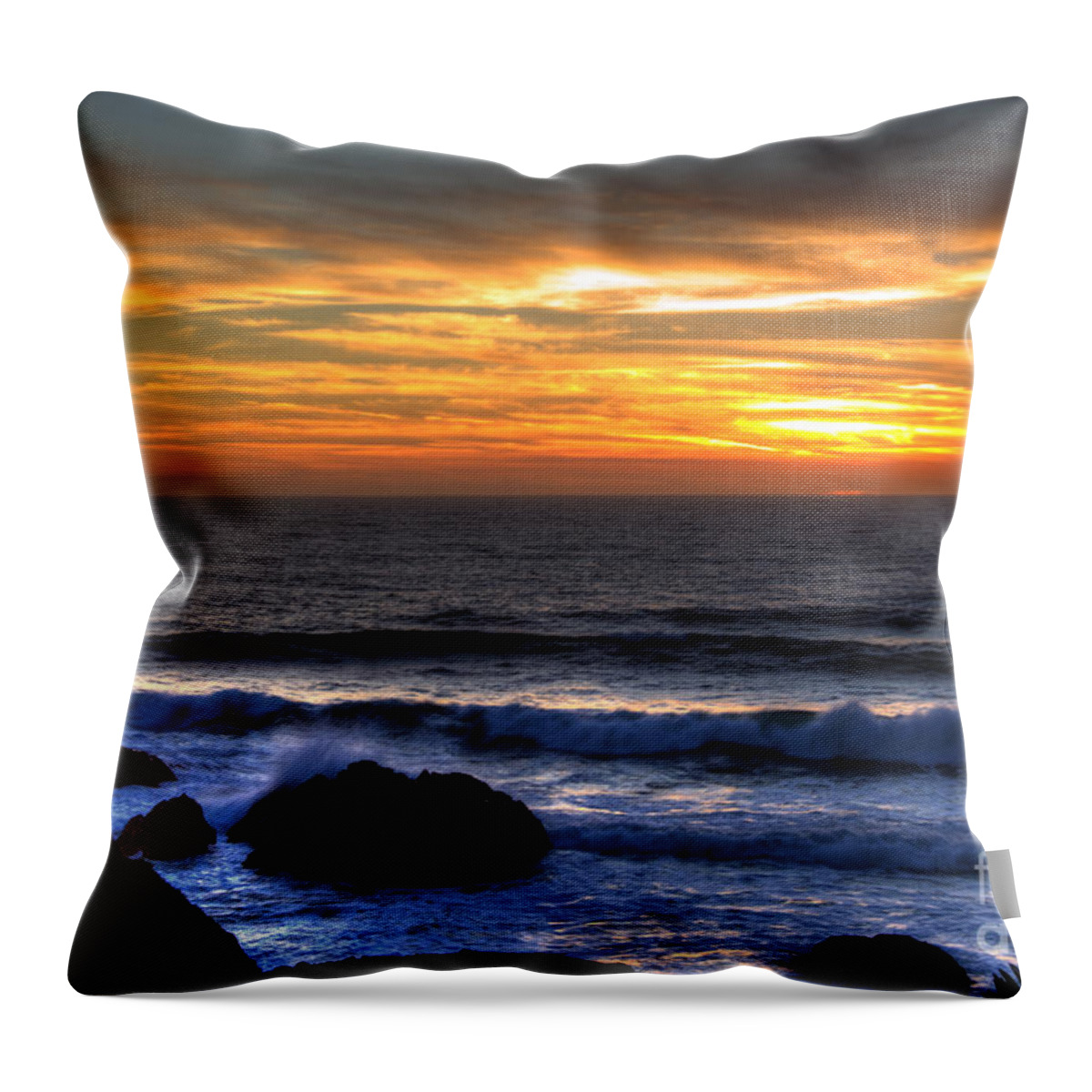 Sunset Throw Pillow featuring the photograph Sunset At The Head by Paul Gillham