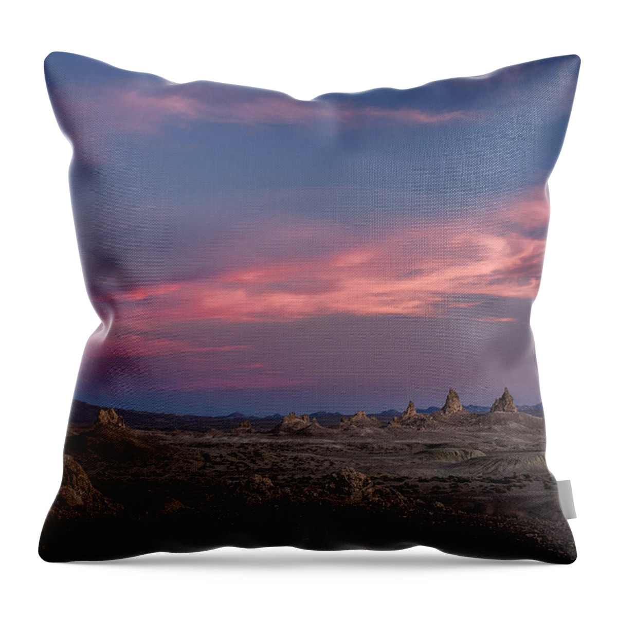 California Throw Pillow featuring the photograph Sunset at Trona Pinnacles by Cat Connor