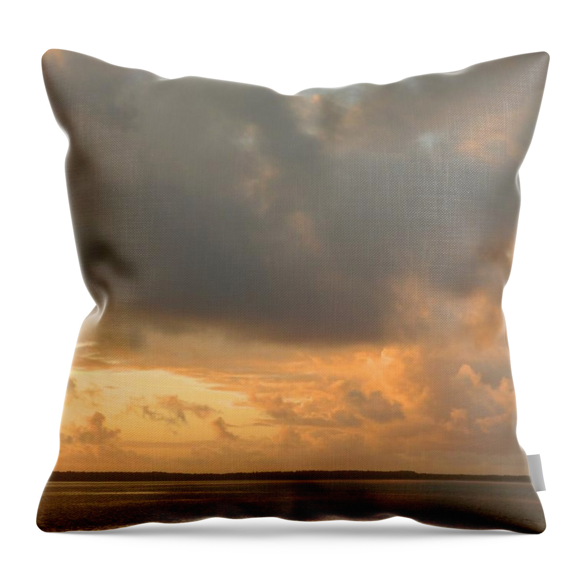 Sunset Throw Pillow featuring the photograph Sunset Before Funnel Cloud 4 by Gallery Of Hope 