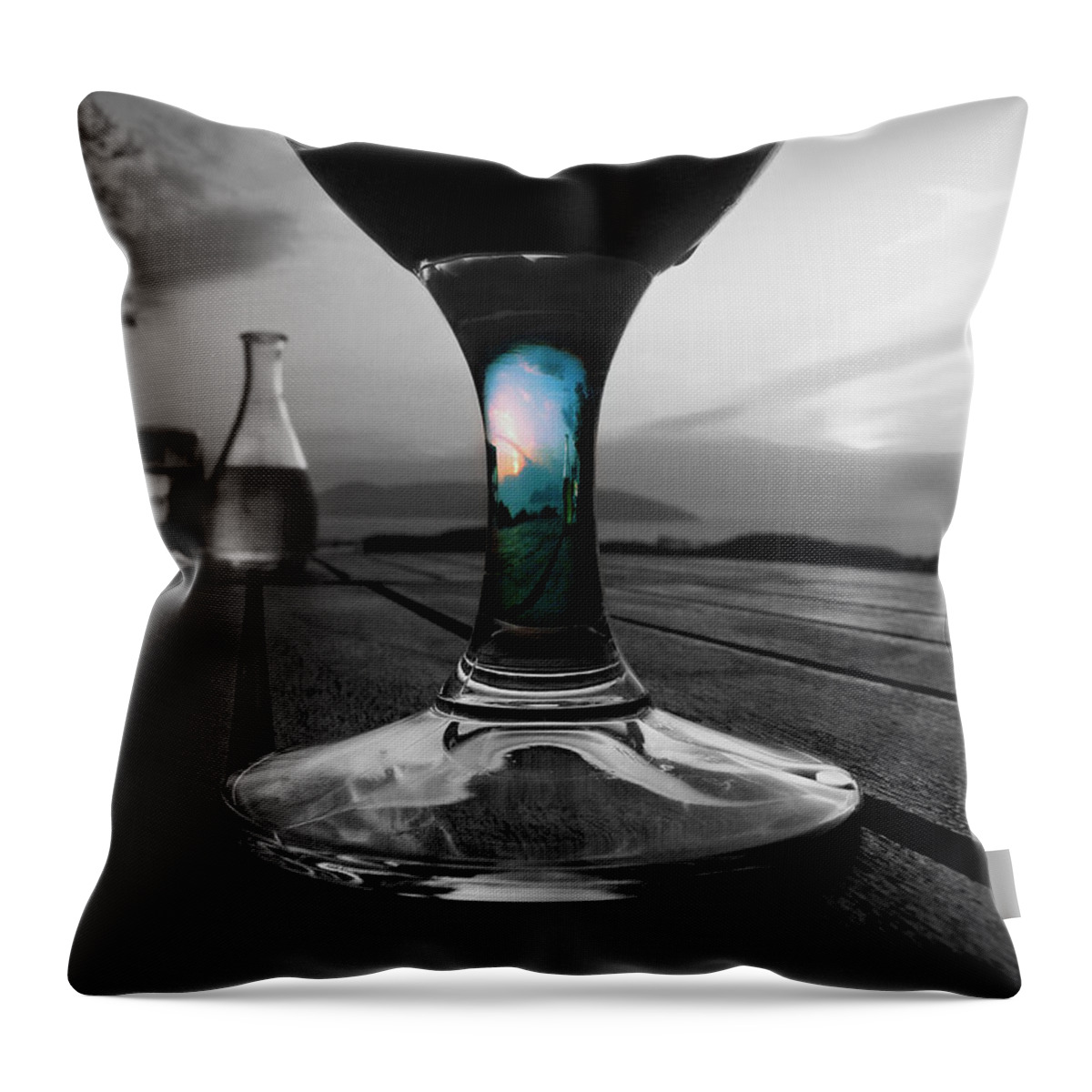 Ios Throw Pillow featuring the photograph Sunset Cafe by Micki Findlay