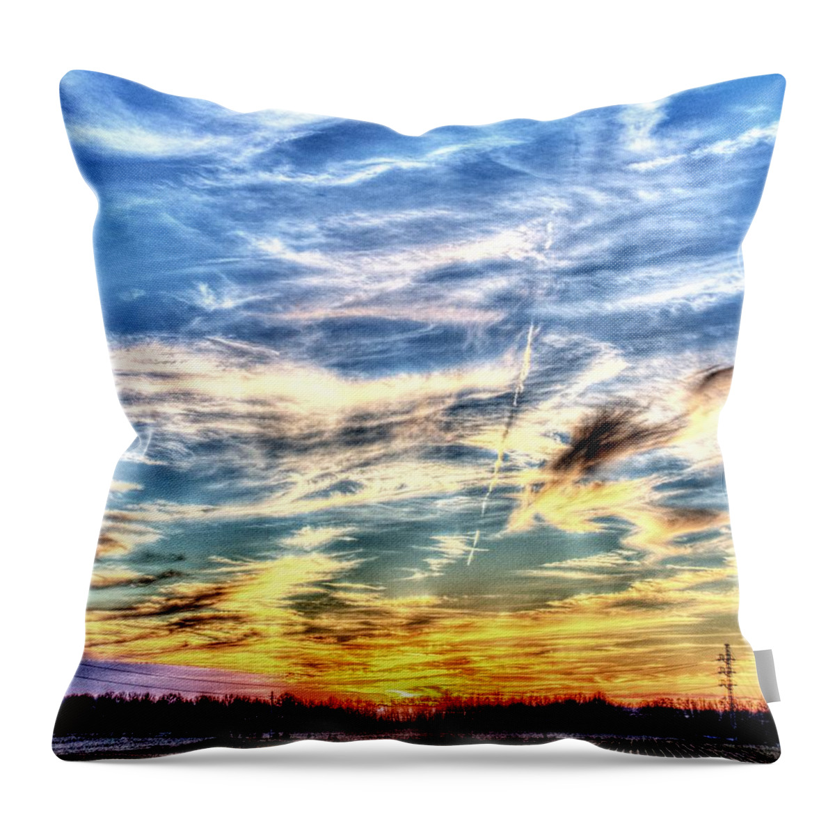 Sunset Throw Pillow featuring the photograph Sunset Clouds by David Zarecor