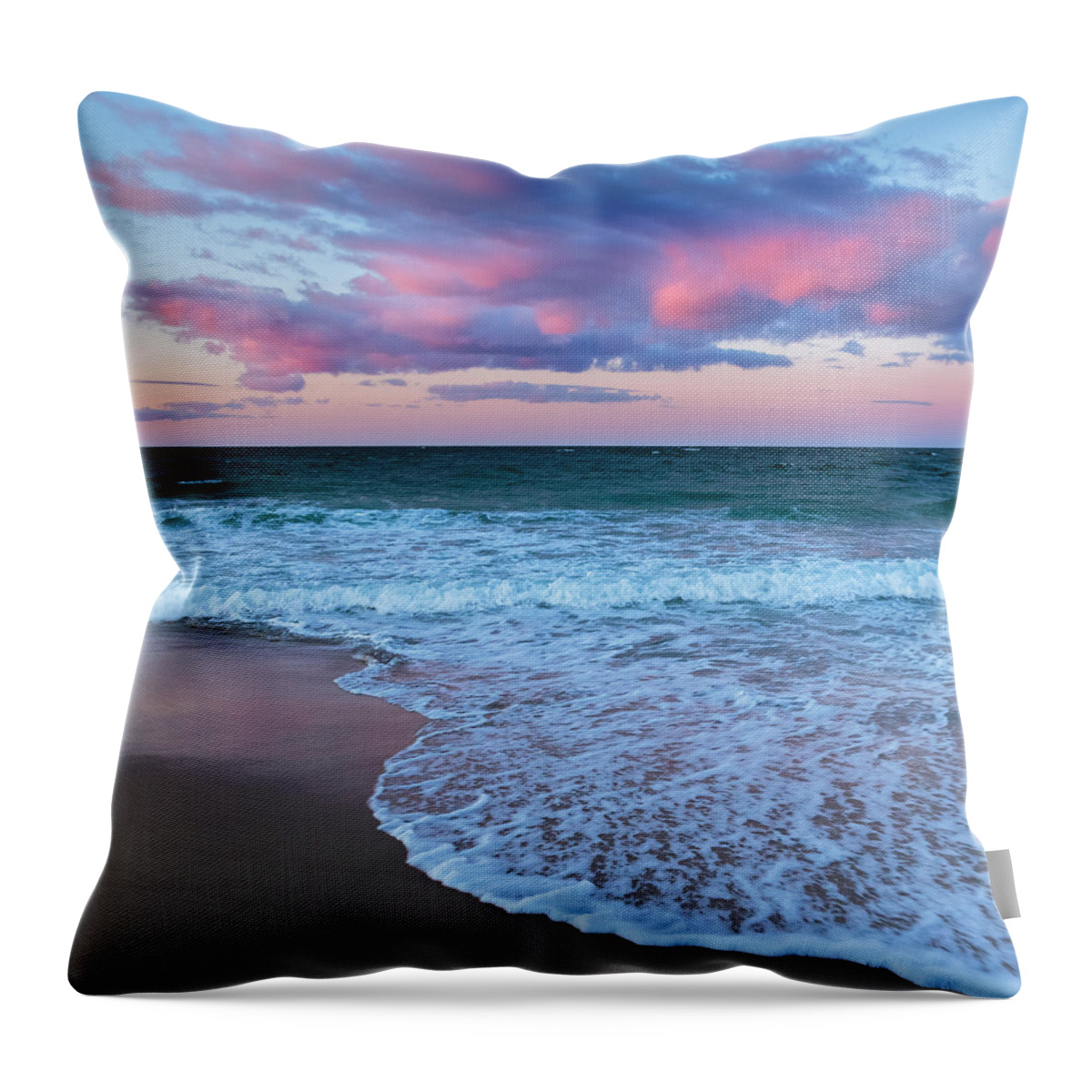 Beach Throw Pillow featuring the photograph Sunset East Square by Bill Wakeley