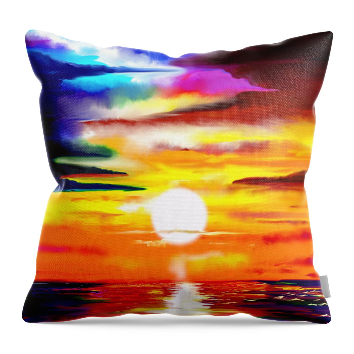 Sky Throw Pillow featuring the digital art Sunset Explosion by Douglas Day Jones