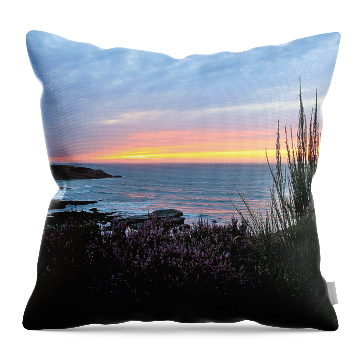 Sunset Throw Pillow featuring the photograph Sunset Garden View by Athena Mckinzie