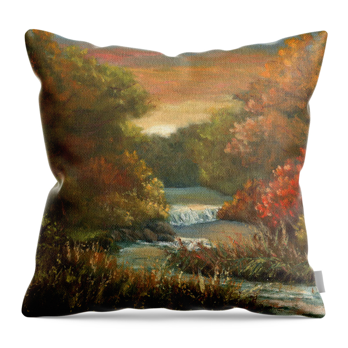 Sunset Throw Pillow featuring the painting Sunset Glow by Sharon E Allen