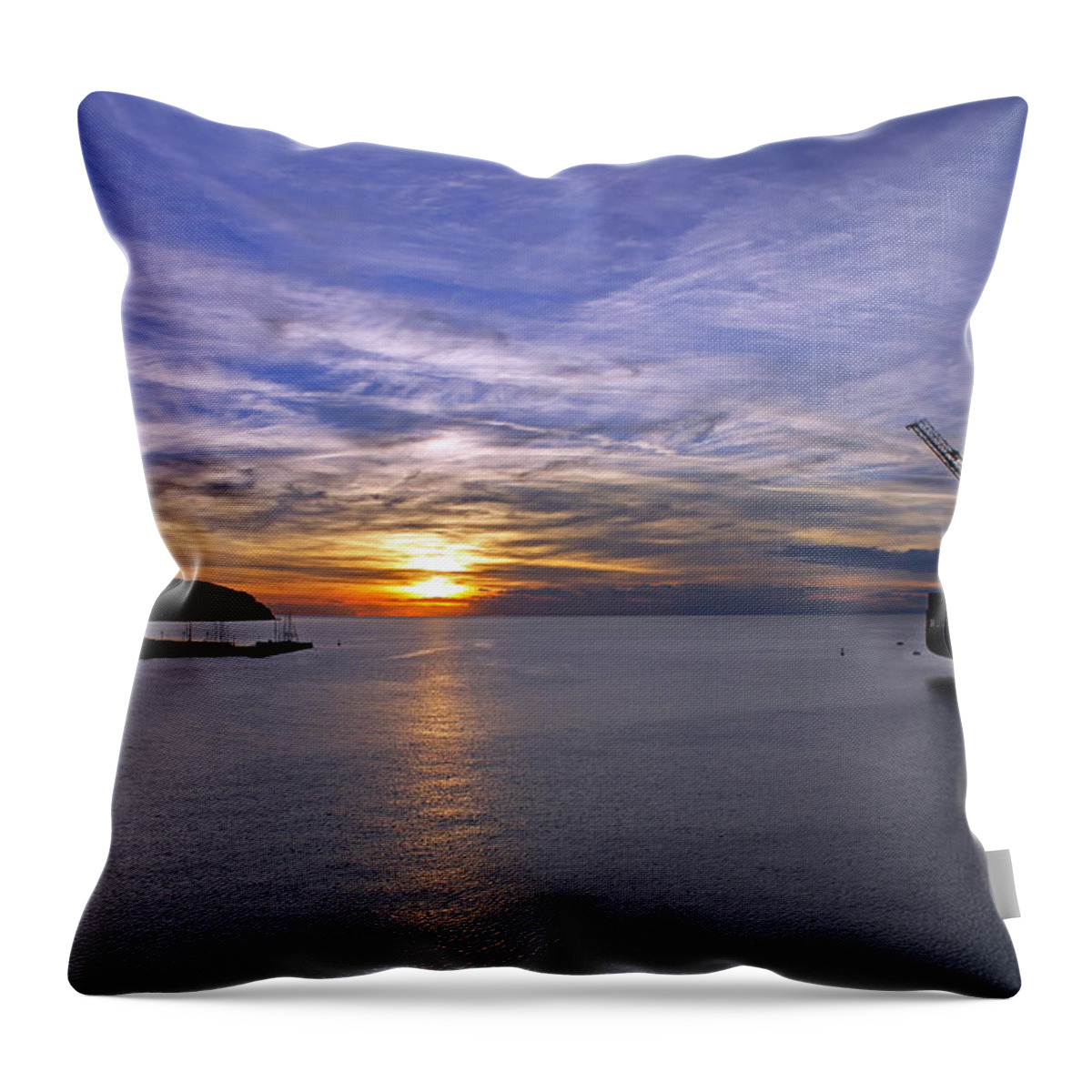Setting Sun Throw Pillow featuring the photograph Sunset in Adriatic by Tony Murtagh