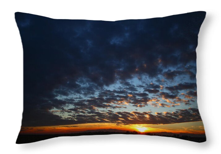 Blue Throw Pillow featuring the photograph Sunset in Blue by Kristy Jeppson