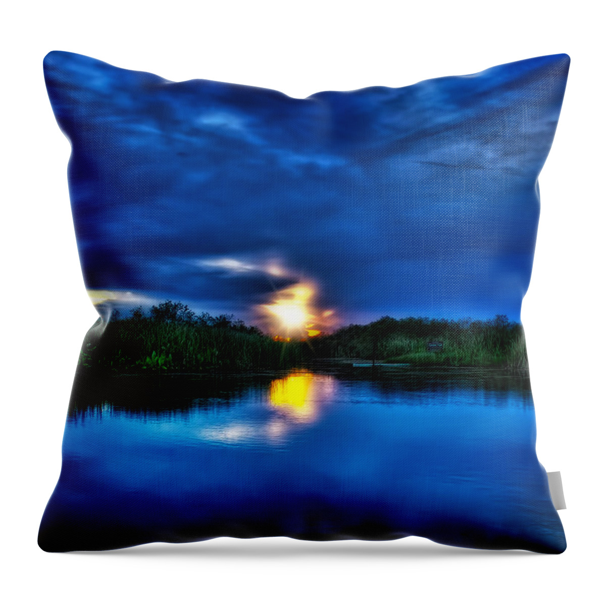 Sunset Throw Pillow featuring the photograph Sunset in Blue by Mark Andrew Thomas