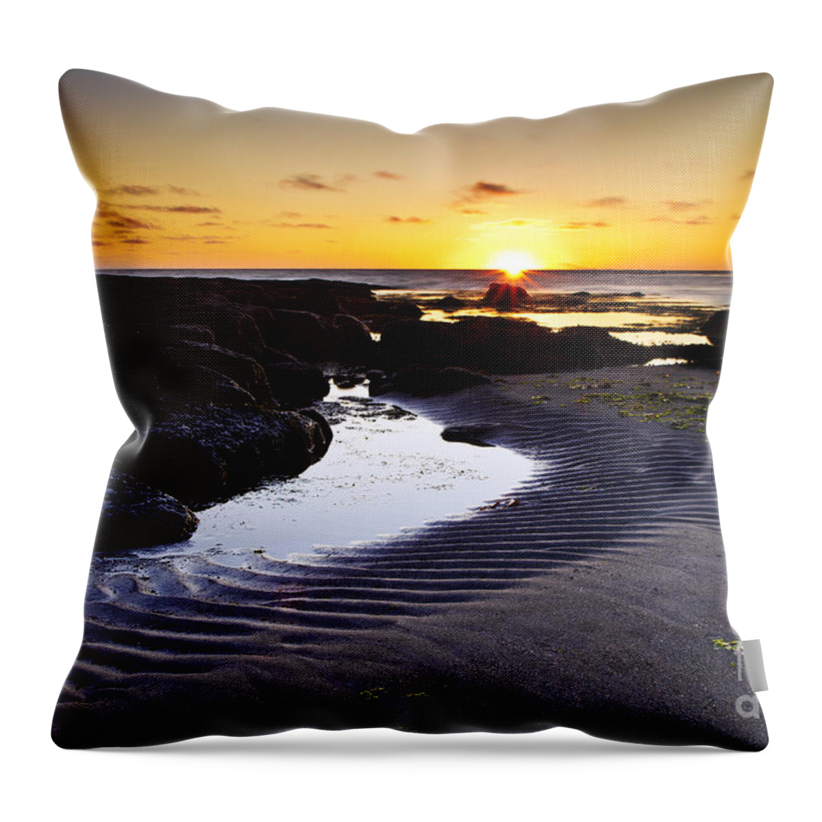 Sunset Throw Pillow featuring the photograph Sunset in Iceland by Gunnar Orn Arnason