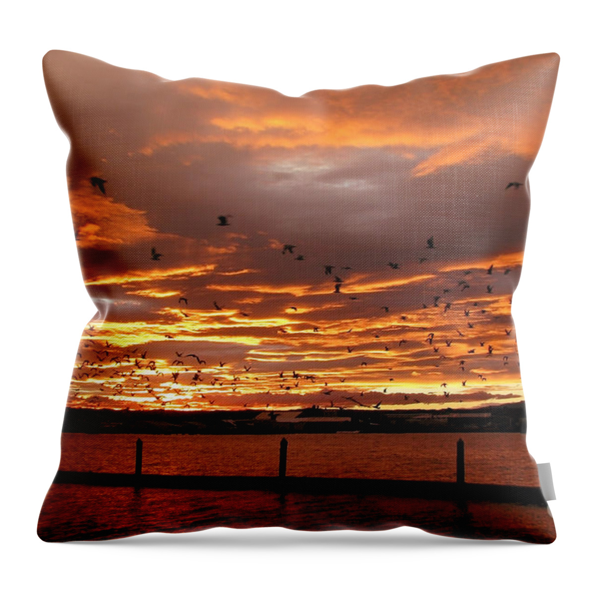 Sunset Throw Pillow featuring the photograph Sunset in Tauranga New Zealand by Jola Martysz
