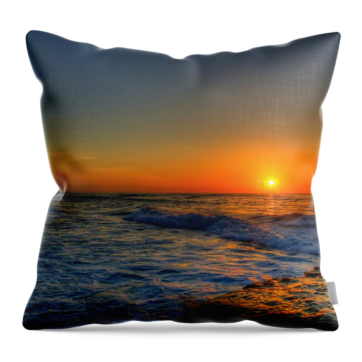 La Jolla Throw Pillow featuring the photograph Sunset in the Cove by Dave Files