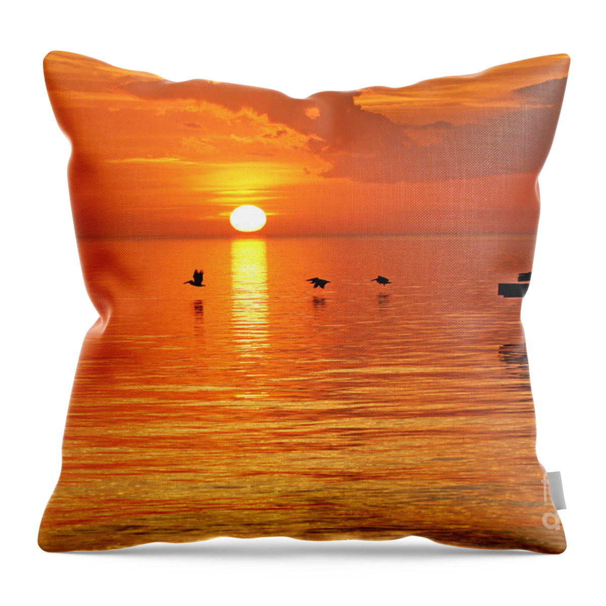 Sunset Throw Pillow featuring the photograph Sunset on Lake Ponchartrain by Luana K Perez