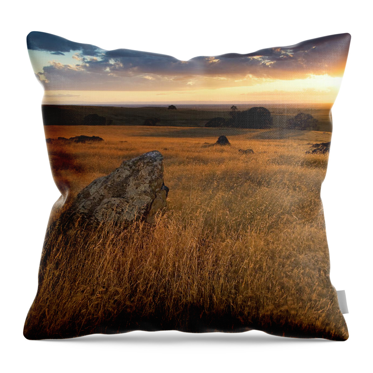 Beauty In Nature Throw Pillow featuring the photograph Sunset On Sacramento Valley by Josh Miller