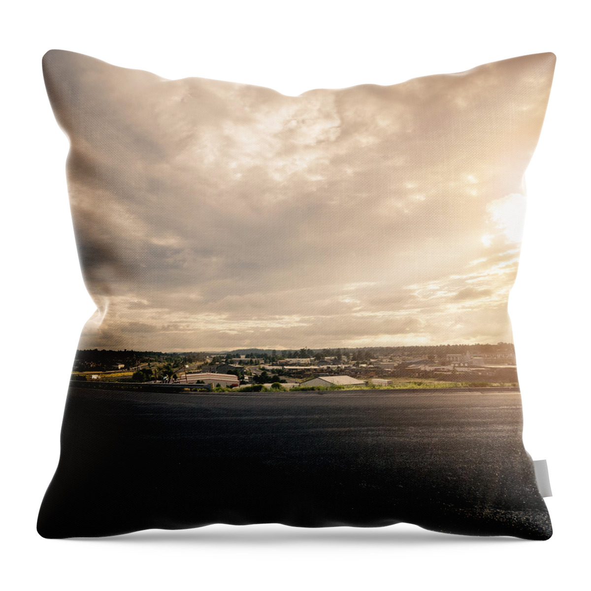 Drive Throw Pillow featuring the photograph Sunset On Utah State by Franckreporter