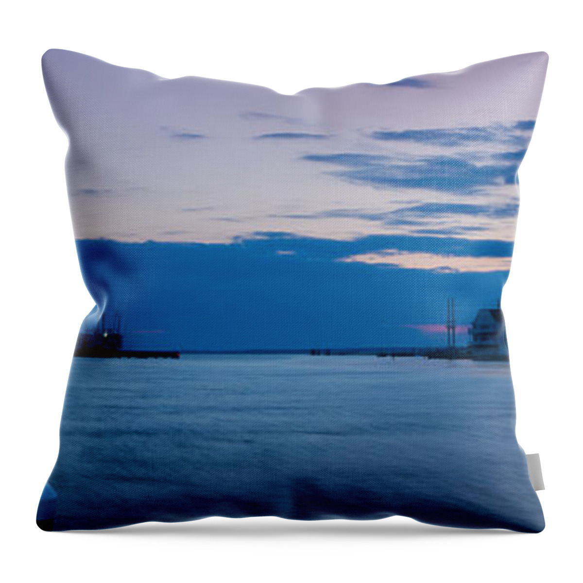 Chincoteague Throw Pillow featuring the photograph Sunset over Chincoteague Inlet by Photographic Arts And Design Studio