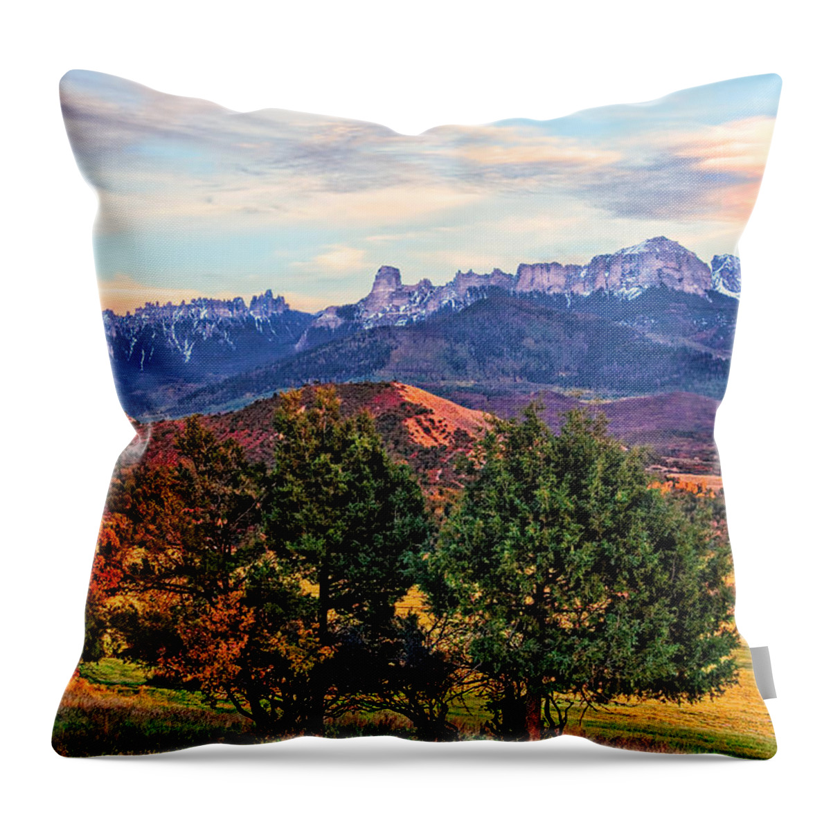 Autum Throw Pillow featuring the photograph Sunset Over Owl Creek Pass by Rick Wicker