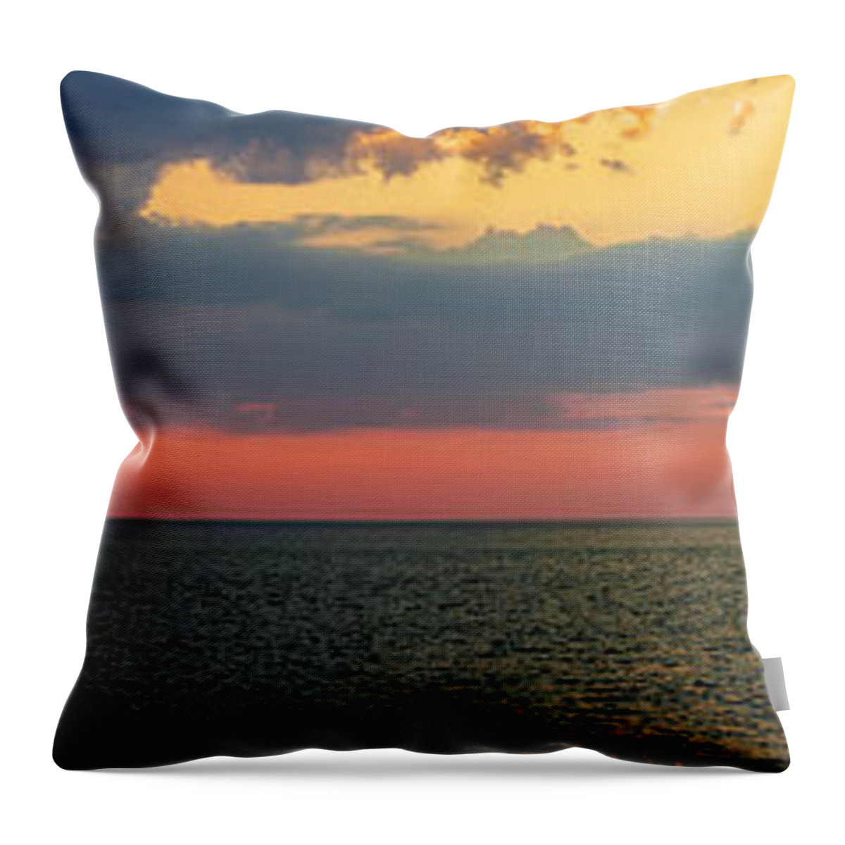Sky Throw Pillow featuring the photograph Sunset panorama over Atlantic ocean by Elena Elisseeva