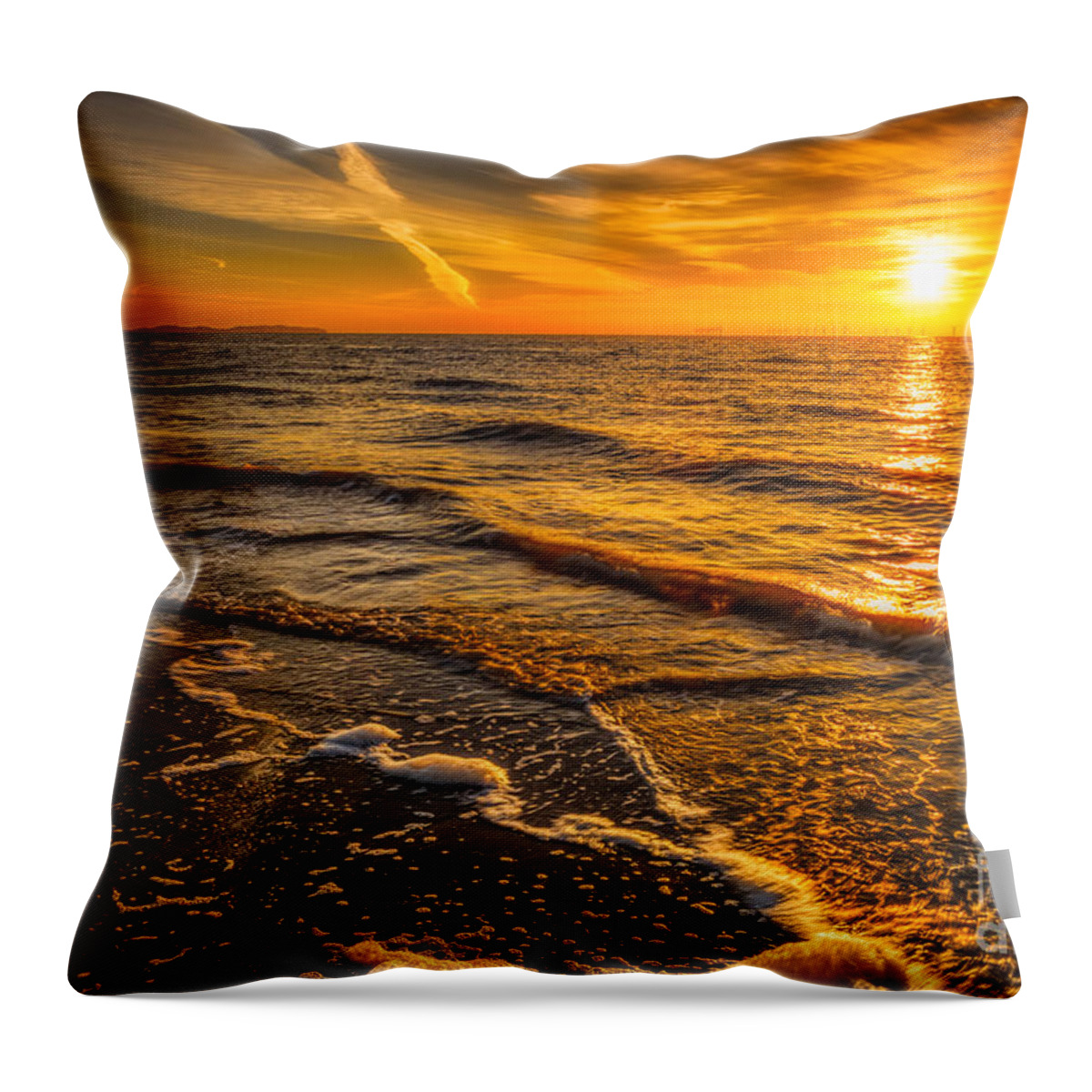 Bay Throw Pillow featuring the photograph Sunset Seascape by Adrian Evans