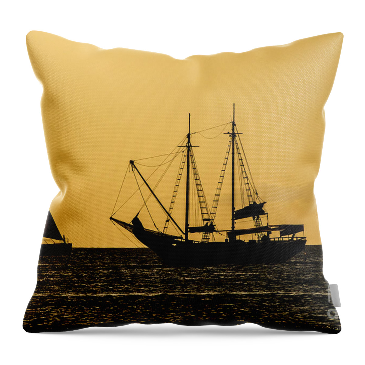Aruba Throw Pillow featuring the photograph Sunset Silhouette by Judy Wolinsky
