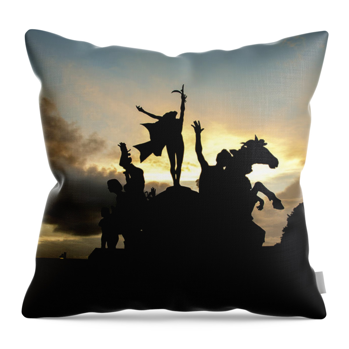 Landscape Throw Pillow featuring the photograph Sunset Silhouette by Theodore Jones