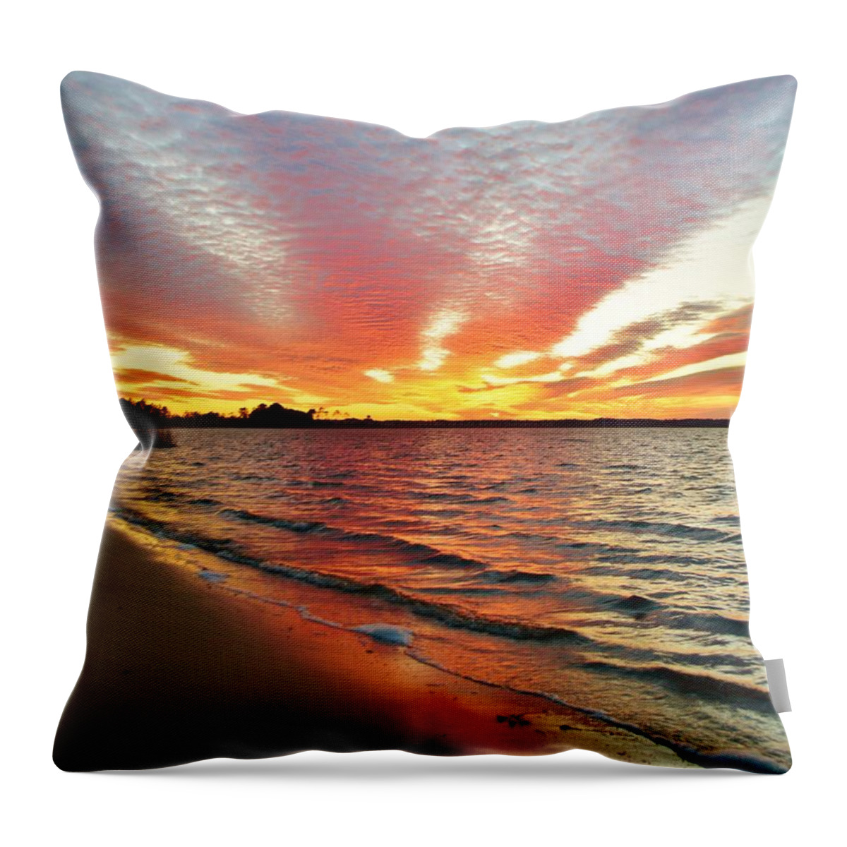 Beach Bum Pics Throw Pillow featuring the photograph Sunset Streaks by Billy Beck