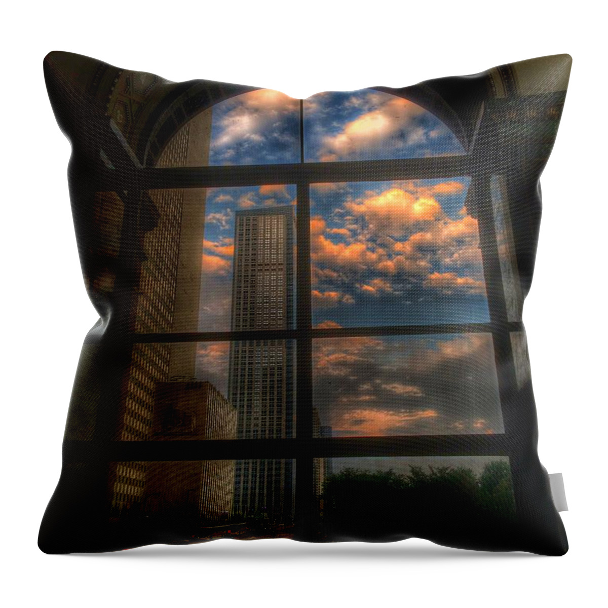 Chicago Throw Pillow featuring the photograph Sunset View of Chicago by Nick Heap