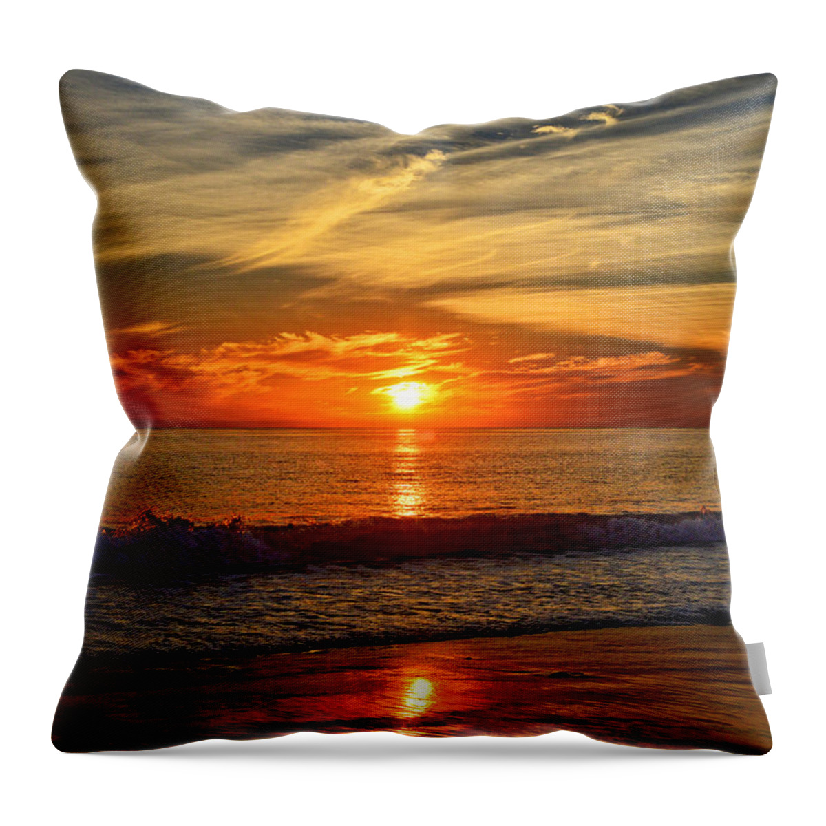 Pacific Throw Pillow featuring the photograph Sunset's Glow by Lynn Bauer