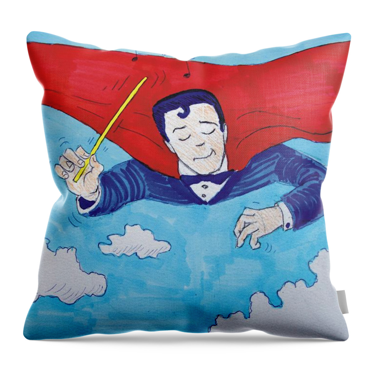 Super Throw Pillow featuring the drawing Superconductor by Mike Jory