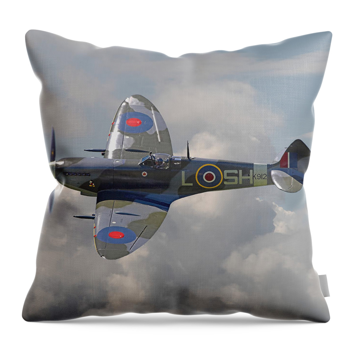 Aircraft Throw Pillow featuring the digital art Supermarine Spitfire by Pat Speirs
