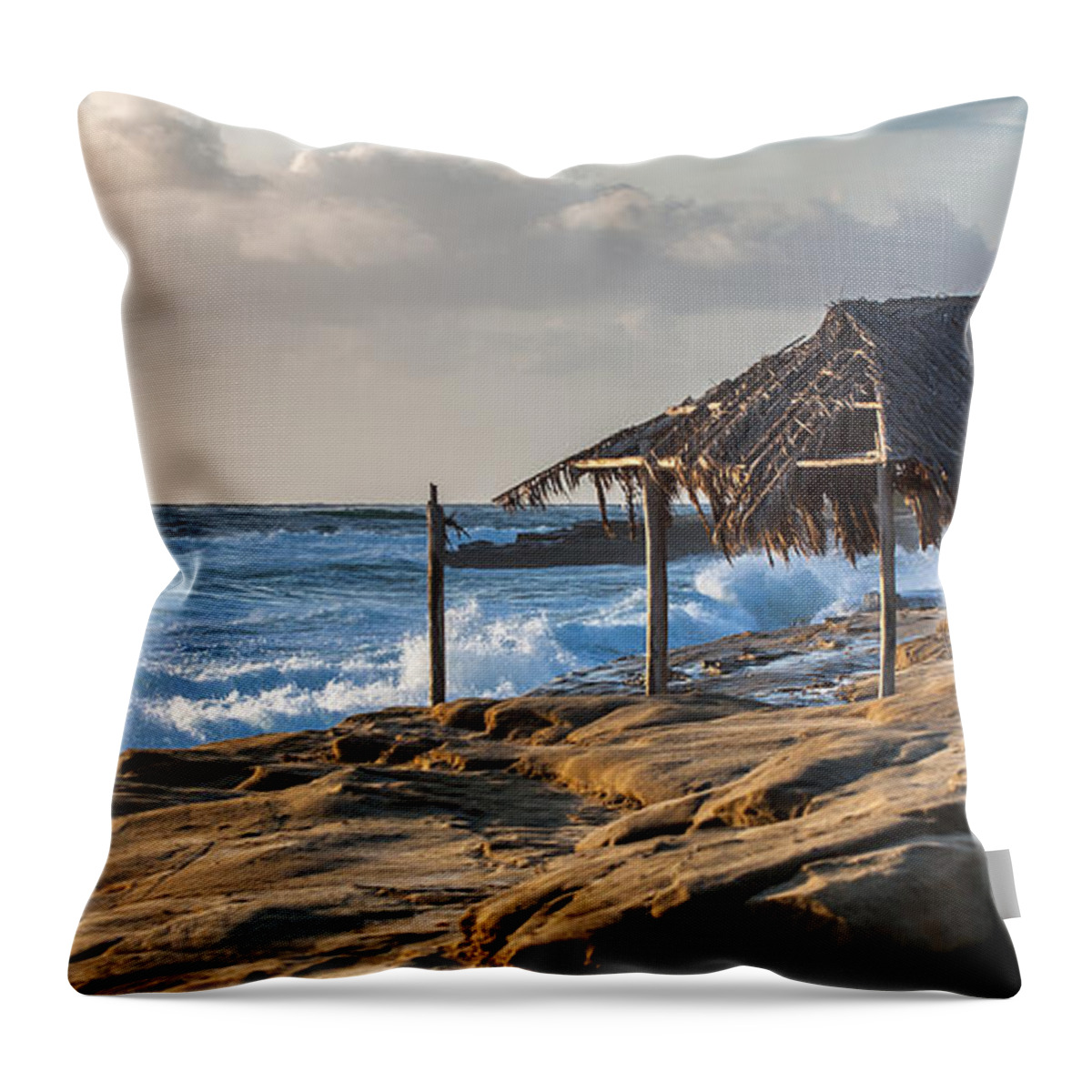 Beach Throw Pillow featuring the photograph Surf's Up by Peter Tellone