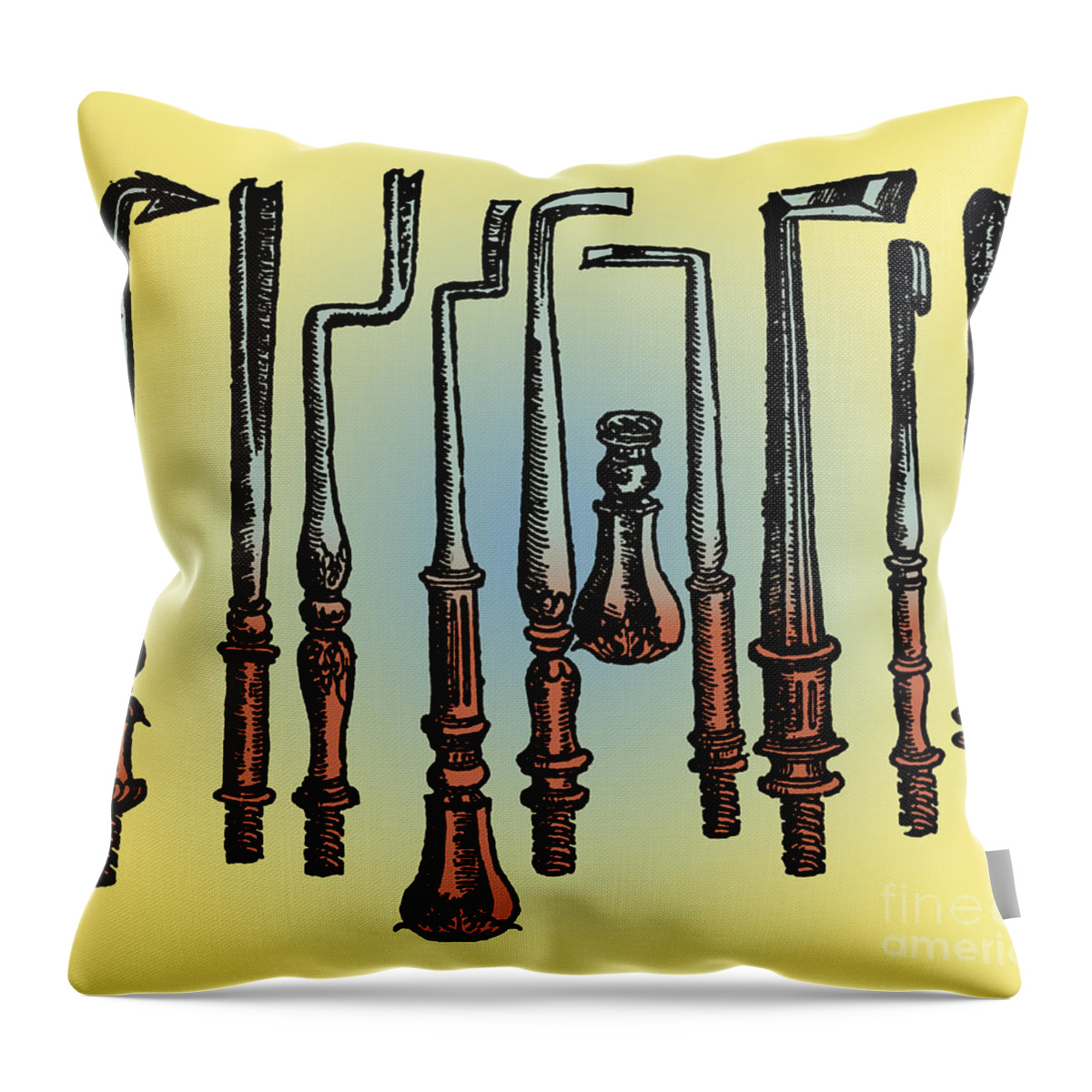 Science Throw Pillow featuring the photograph Surgical Instruments 16th Century by Science Source