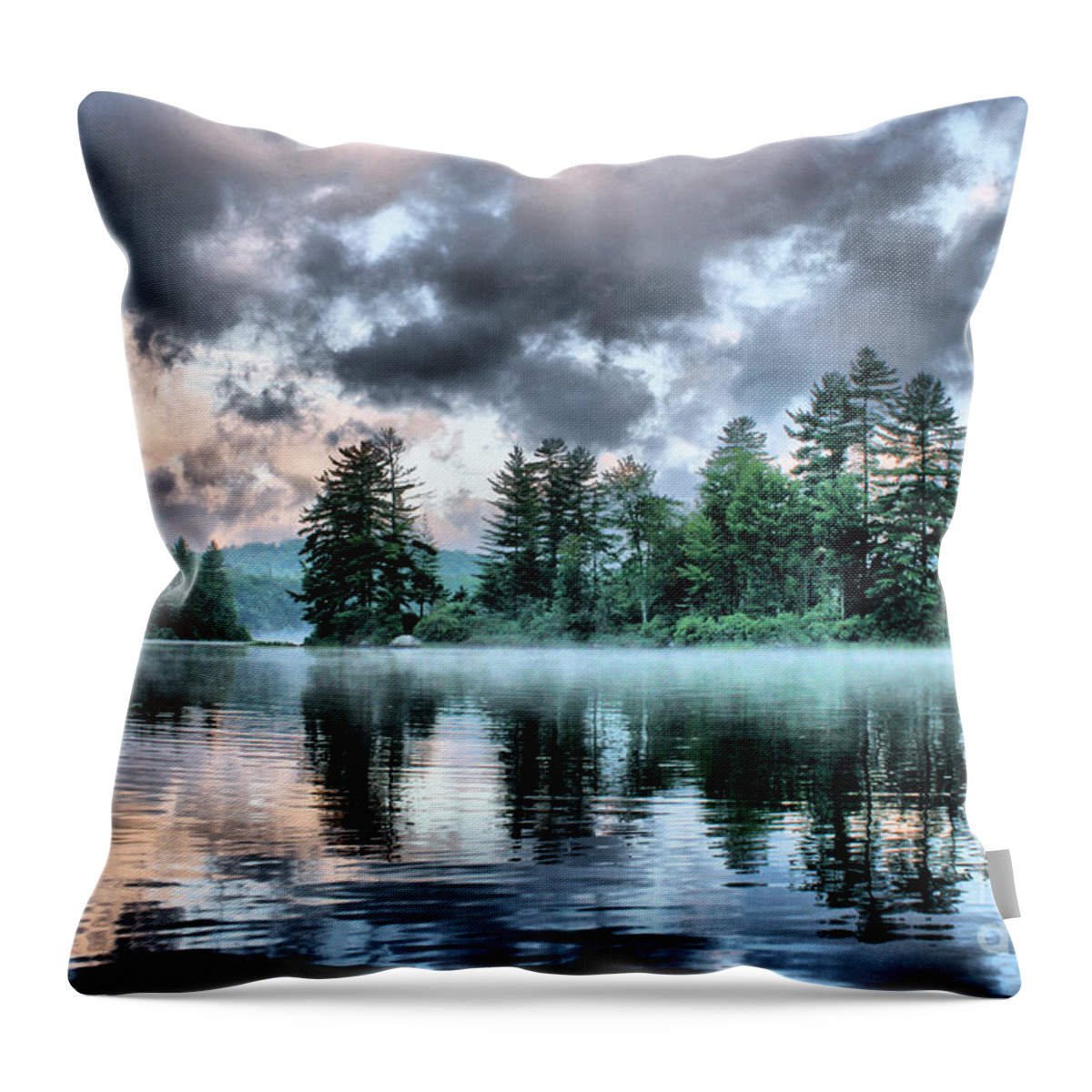 Surreal Throw Pillow featuring the photograph Surreal Adirondack Lake by Stan Reckard