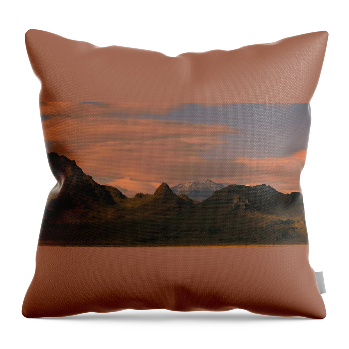 Diane Strain Throw Pillow featuring the painting Surreal Mountains in Utah #1 by Diane Strain