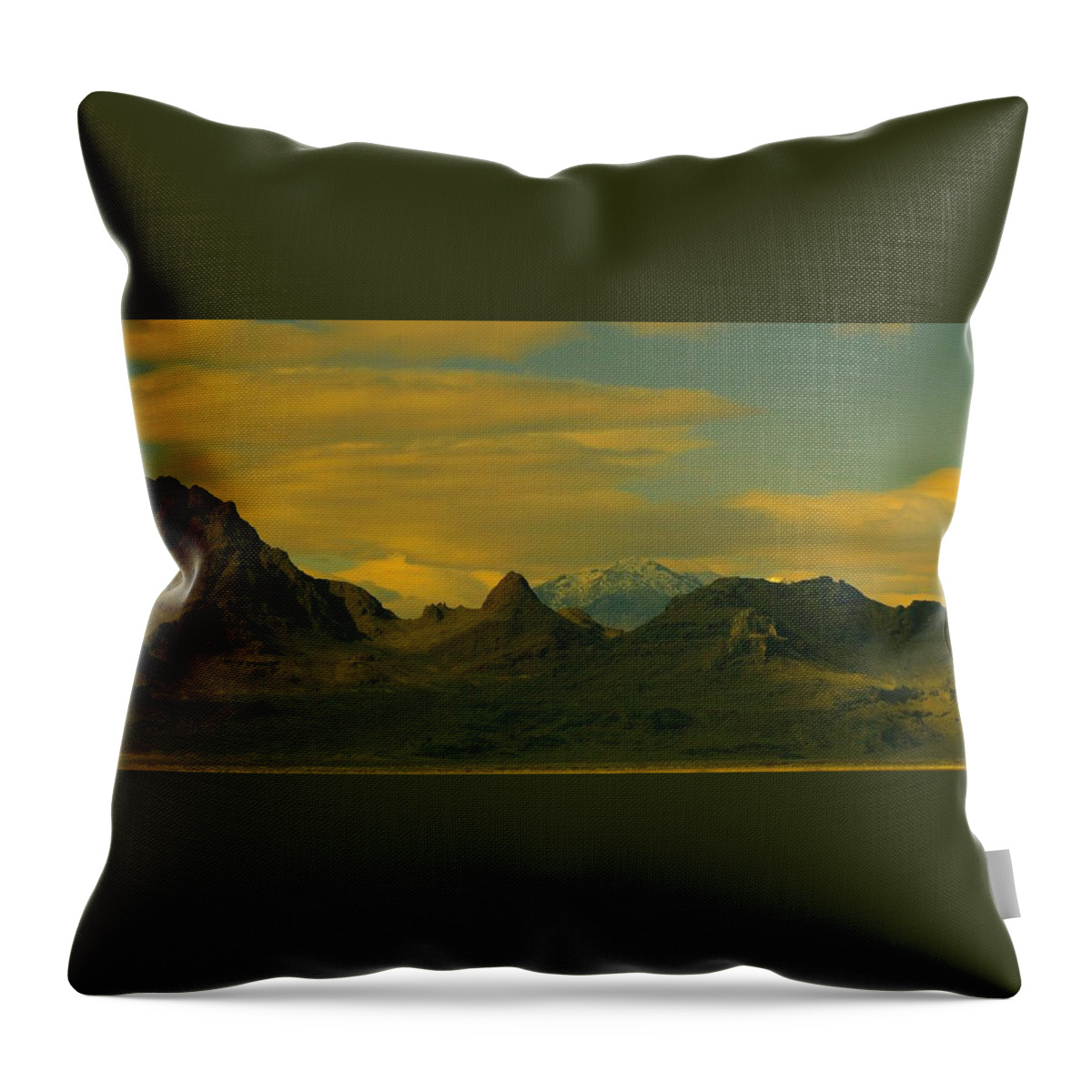 Diane Strain Throw Pillow featuring the painting Surreal Mountains in Utah #2 by Diane Strain