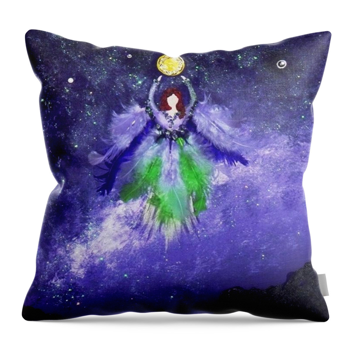 Mixed Media Throw Pillow featuring the painting Survivor by Alys Caviness-Gober