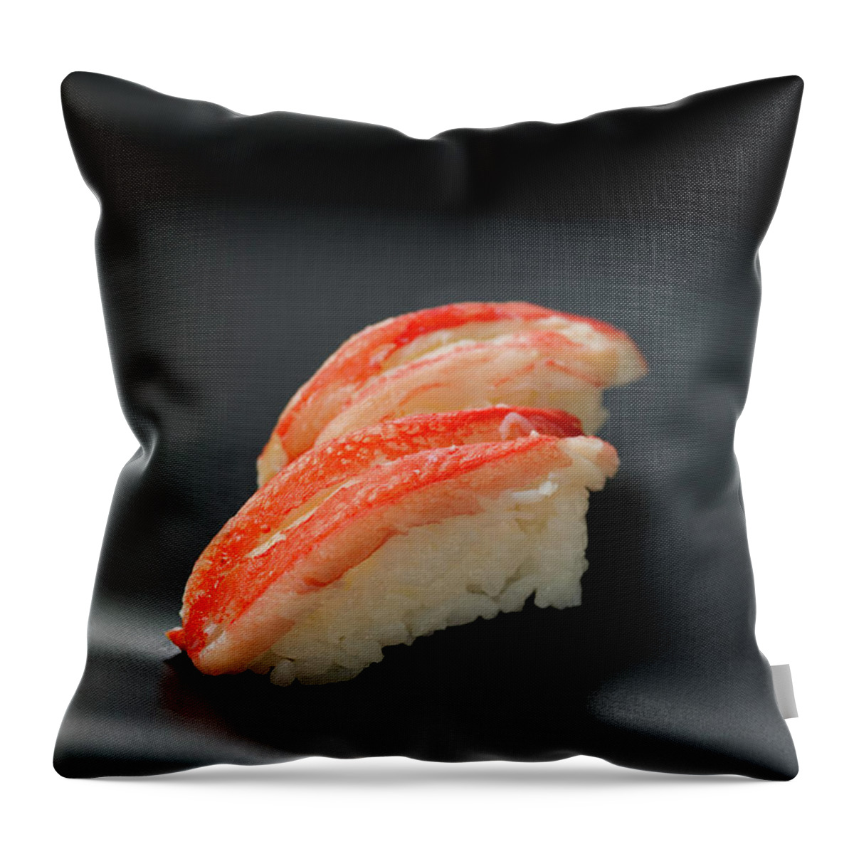 Two Objects Throw Pillow featuring the photograph Sushi Kani by Ryouchin