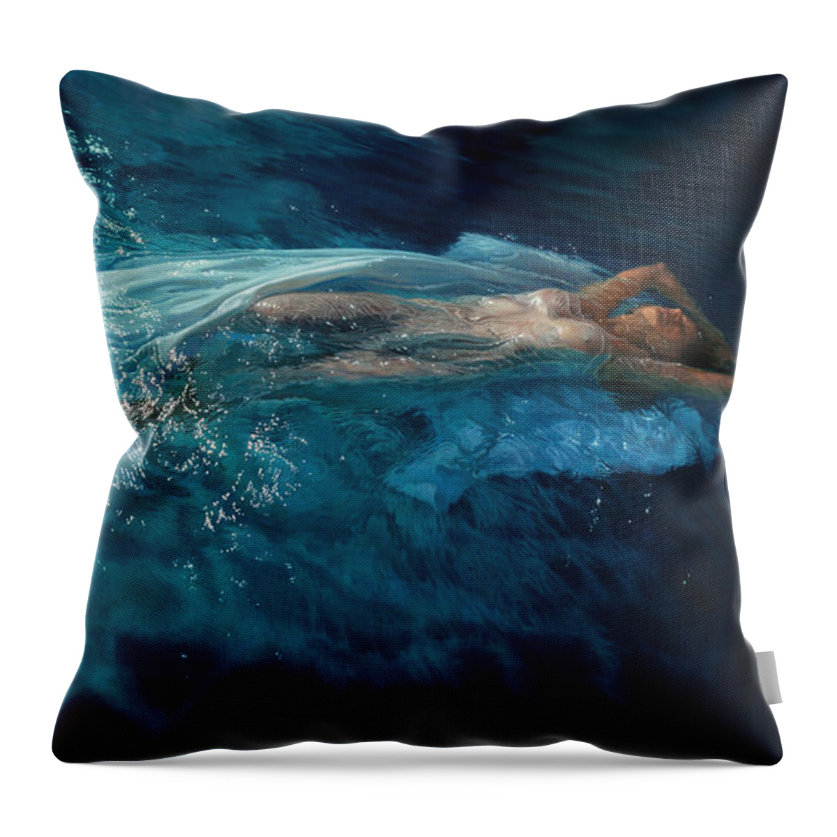 Featured Throw Pillow featuring the painting Susperia by Mia Tavonatti