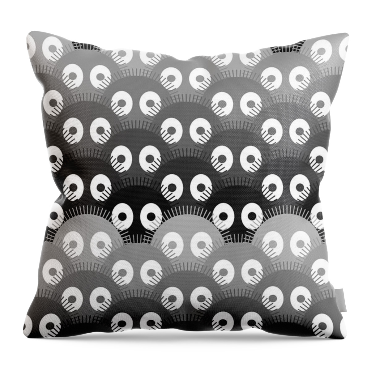 Pattern Throw Pillow featuring the digital art Susuwatari Pattern Dark by Freshinkstain