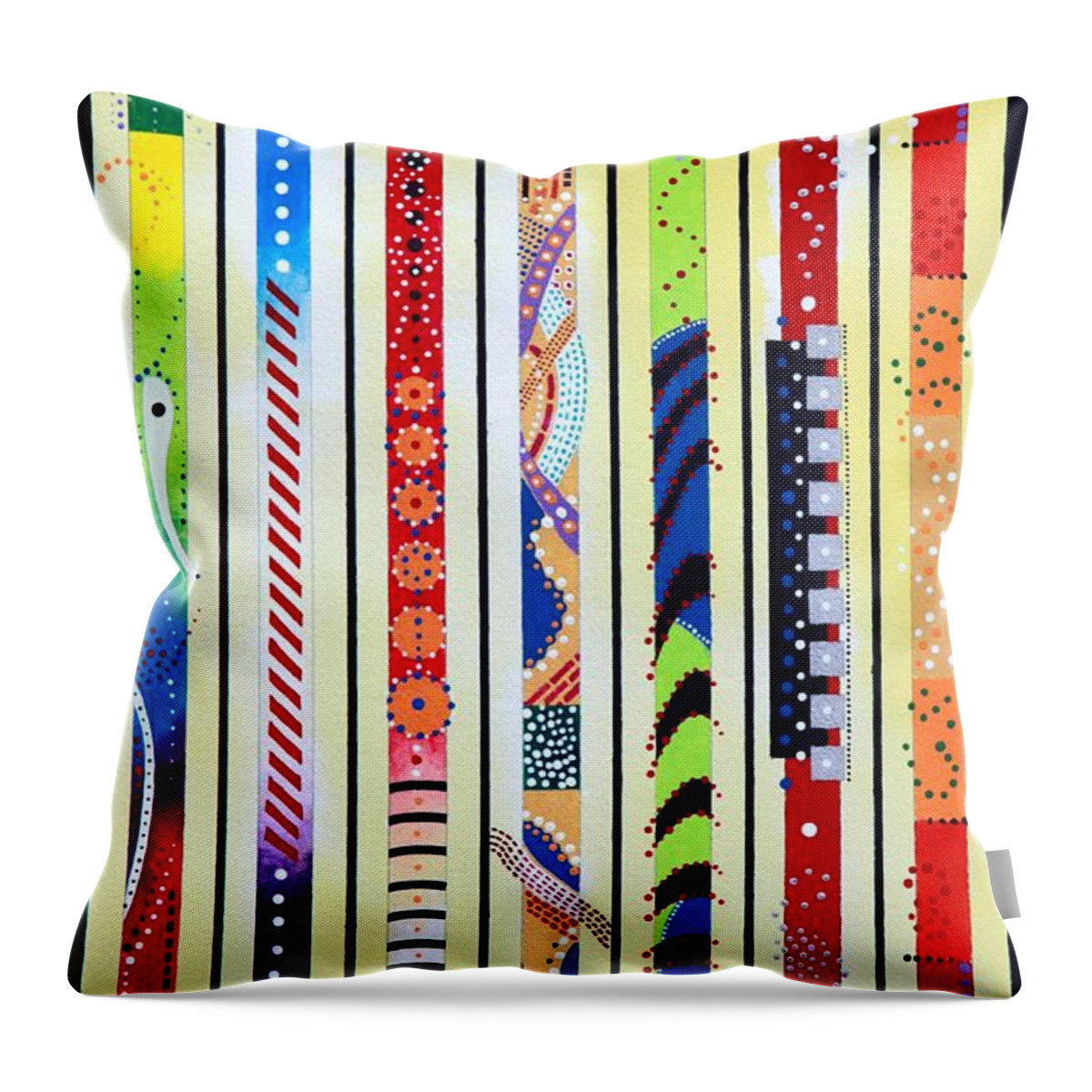 Aboriginal Throw Pillow featuring the painting Sweeping Gesture by Thomas Gronowski