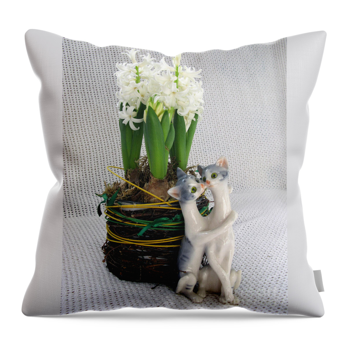Still Life Throw Pillow featuring the photograph Sweet And Pure Blooming Love. Still life composition by Ausra Huntington nee Paulauskaite
